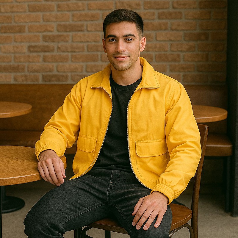 کاپشن میکرو زرد مردانه مدل Panama